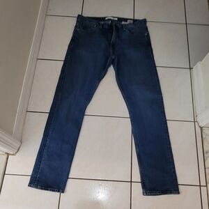 Calvin Klein Slim Fit Jeans Red  leather Logo /embroidered to back pocket y2k